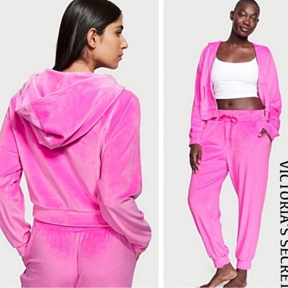 Victoria’s Secret Pink Velour Tracksuit - Picture 1 of 3